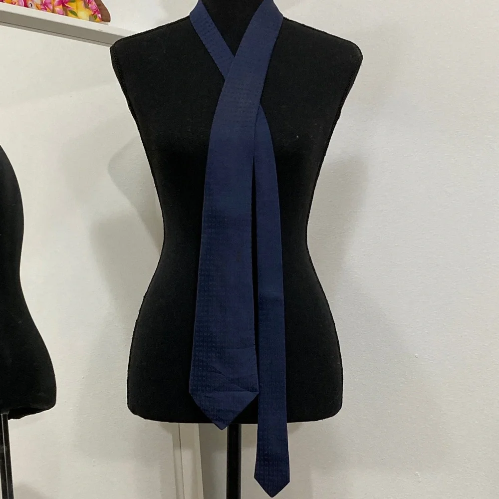 Hermes Classic Blue Silk Tie